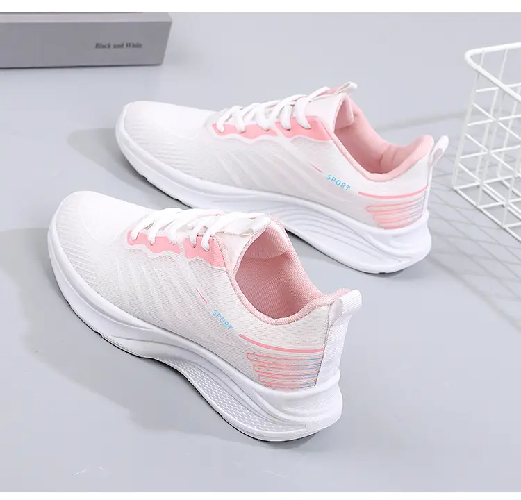 Women's 2025 Breathable Mesh Running Shoes White Pink โ feature 22