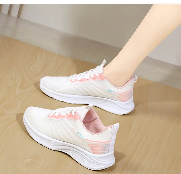 Women's 2025 Breathable Mesh Running Shoes White Pink โ feature 23