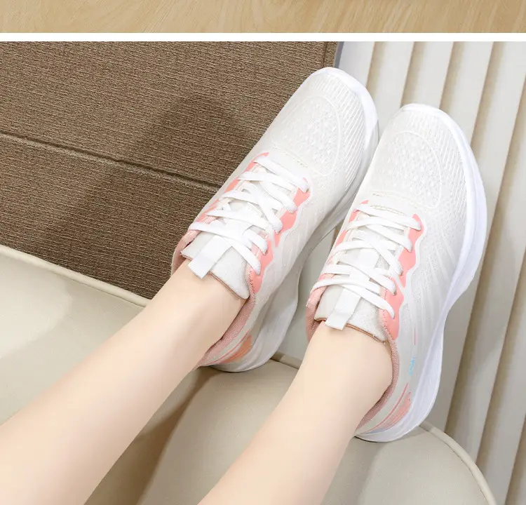 Women's 2025 Breathable Mesh Running Shoes White Pink โ feature 24