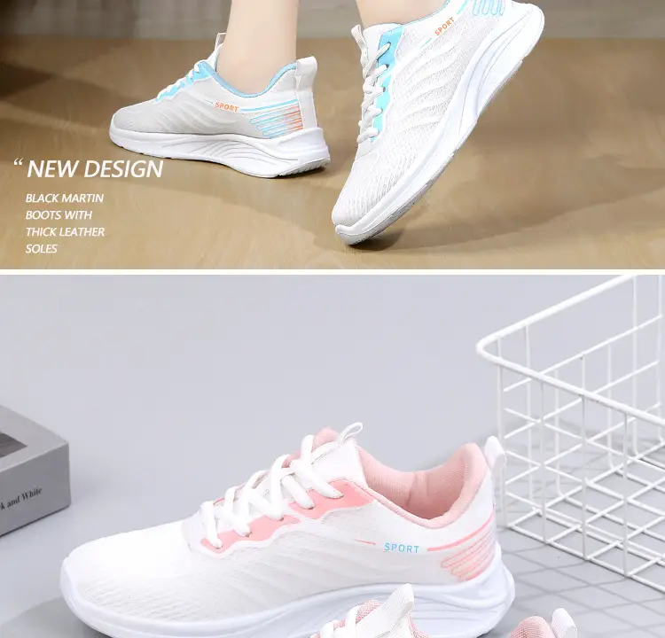 Women's 2025 Breathable Mesh Running Shoes White Pink โ feature 8