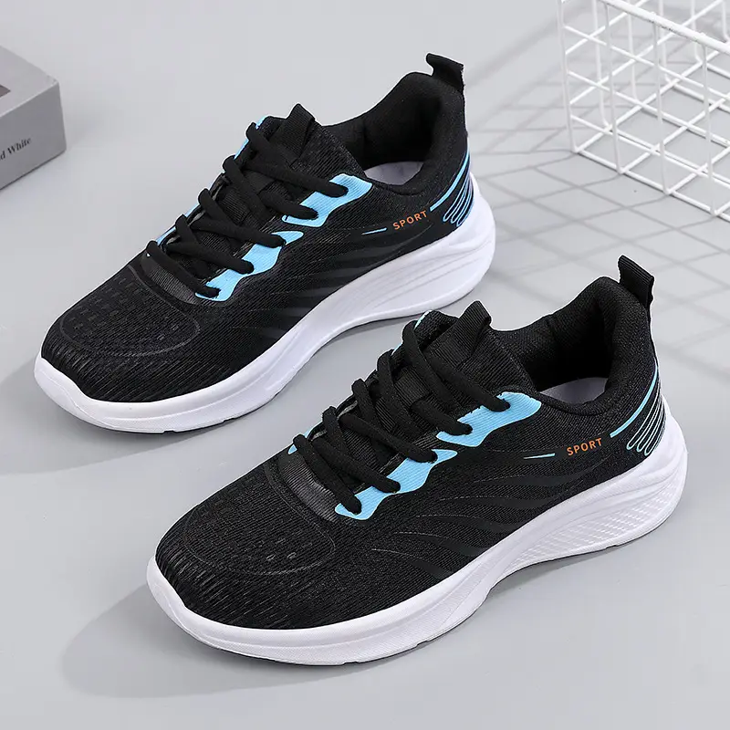 Women's 2025 Breathable Mesh Running Shoes White Pink - Image 3