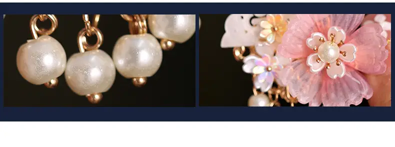 Pink Peony Flower Hairpin with Pearl Tassel for Girls — feature 9