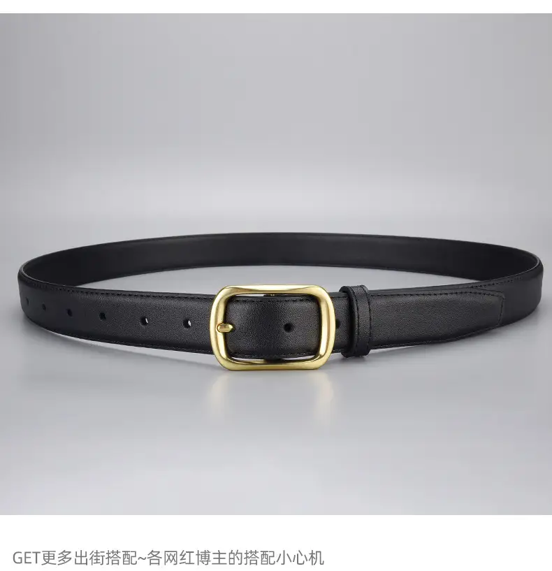 Women's Gold Buckle Leather Belt for Jeans — feature 17