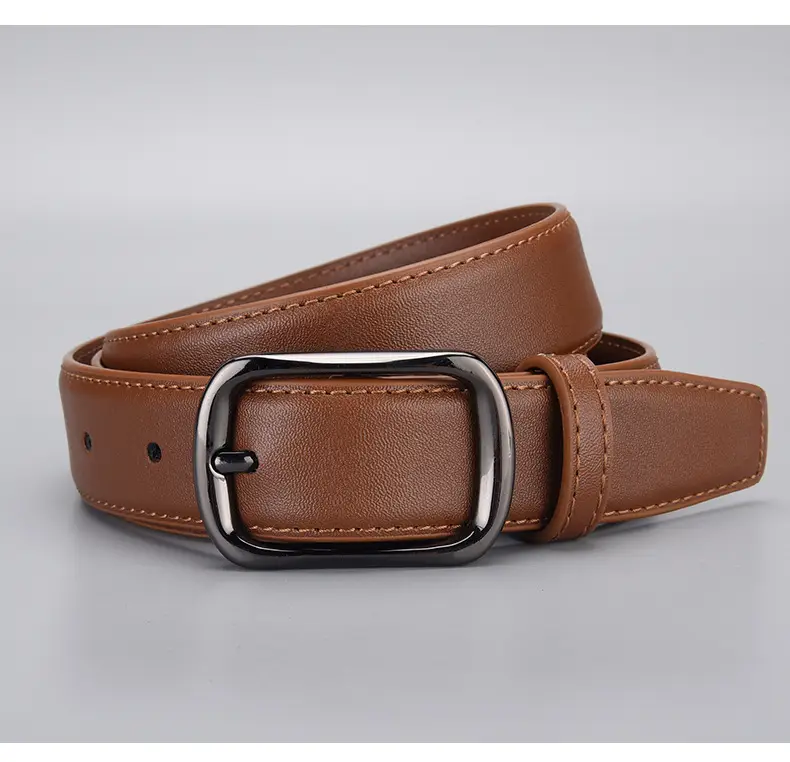 Women's Gold Buckle Leather Belt for Jeans — feature 18