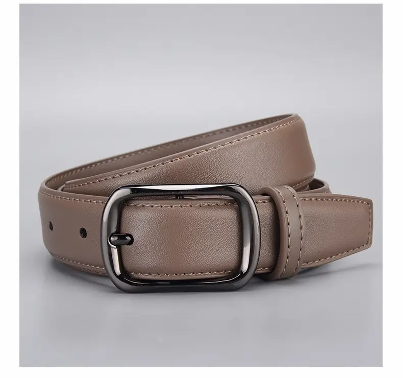 Women's Gold Buckle Leather Belt for Jeans — feature 23