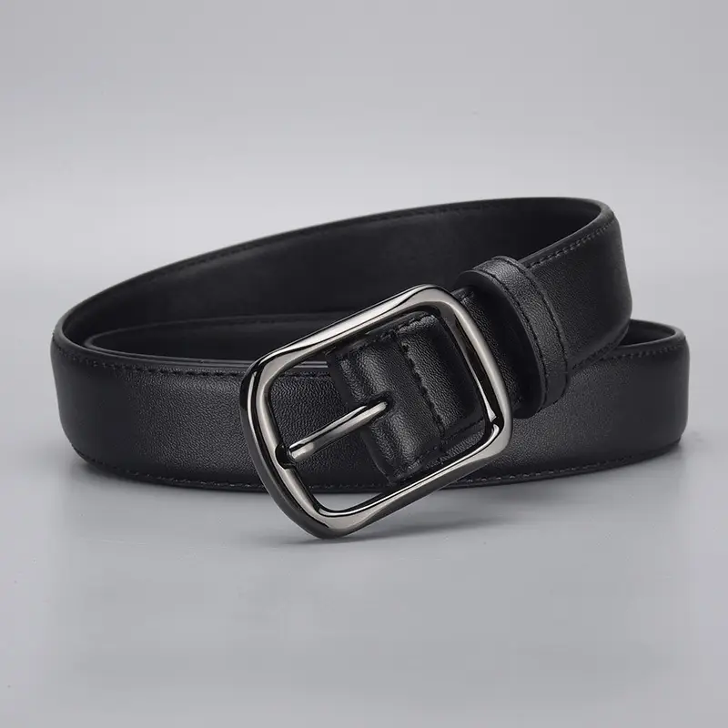 Women's Gold Buckle Leather Belt for Jeans - Image 5