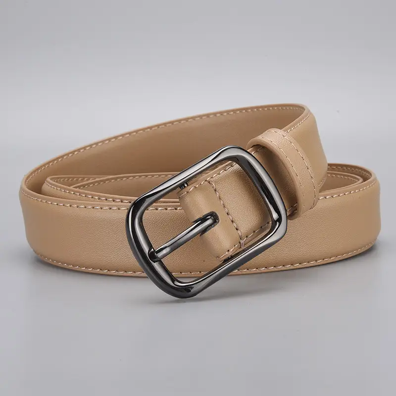 Women's Gold Buckle Leather Belt for Jeans - Image 7
