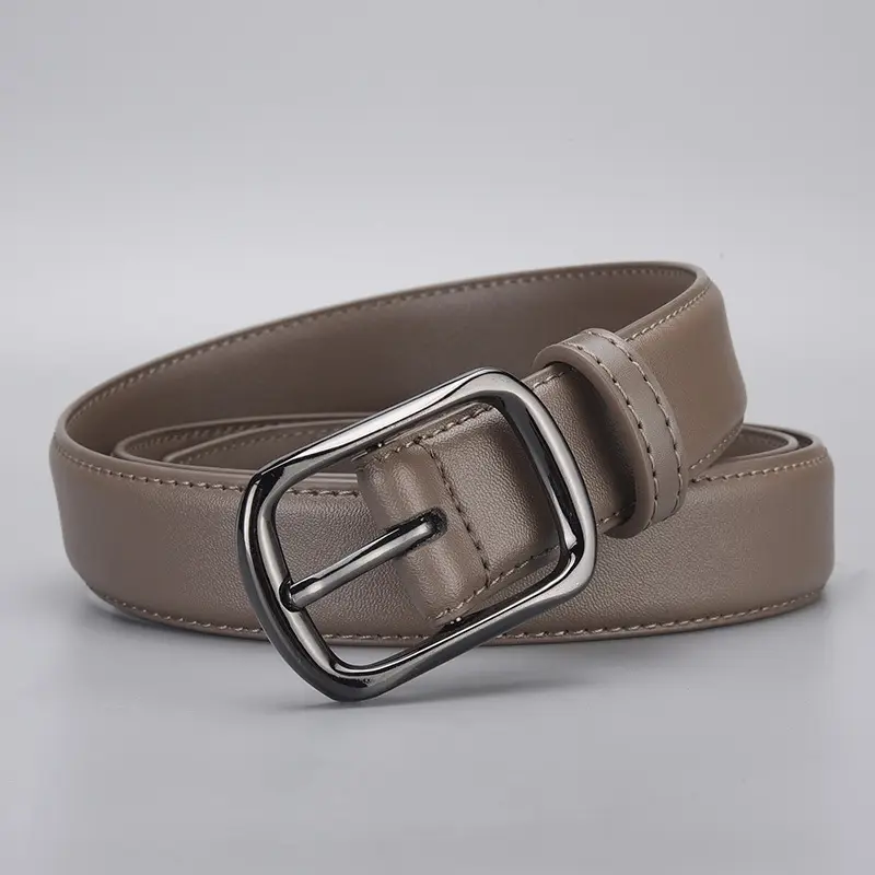 Women's Gold Buckle Leather Belt for Jeans - Image 8
