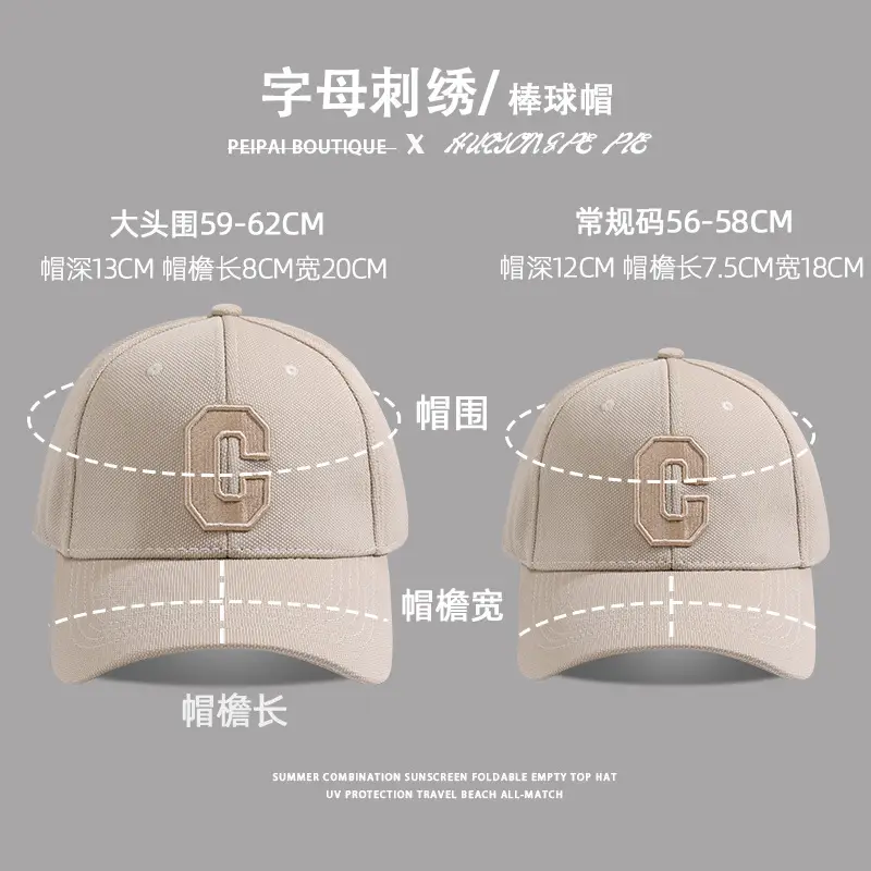 Korean Style Letter Embroidered Black Cap — feature 4