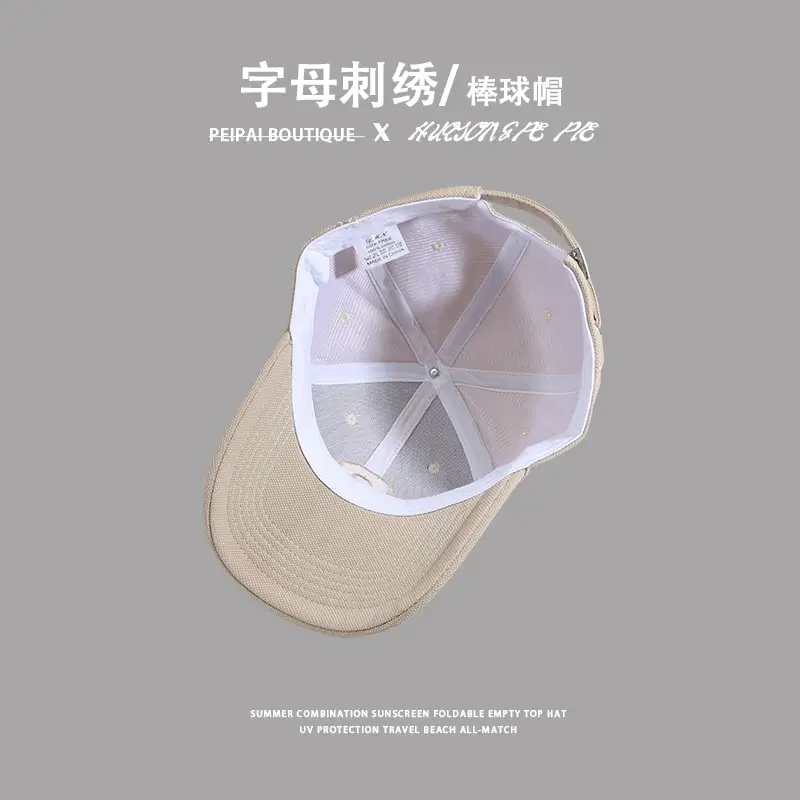 Korean Style Letter Embroidered Black Cap — feature 5