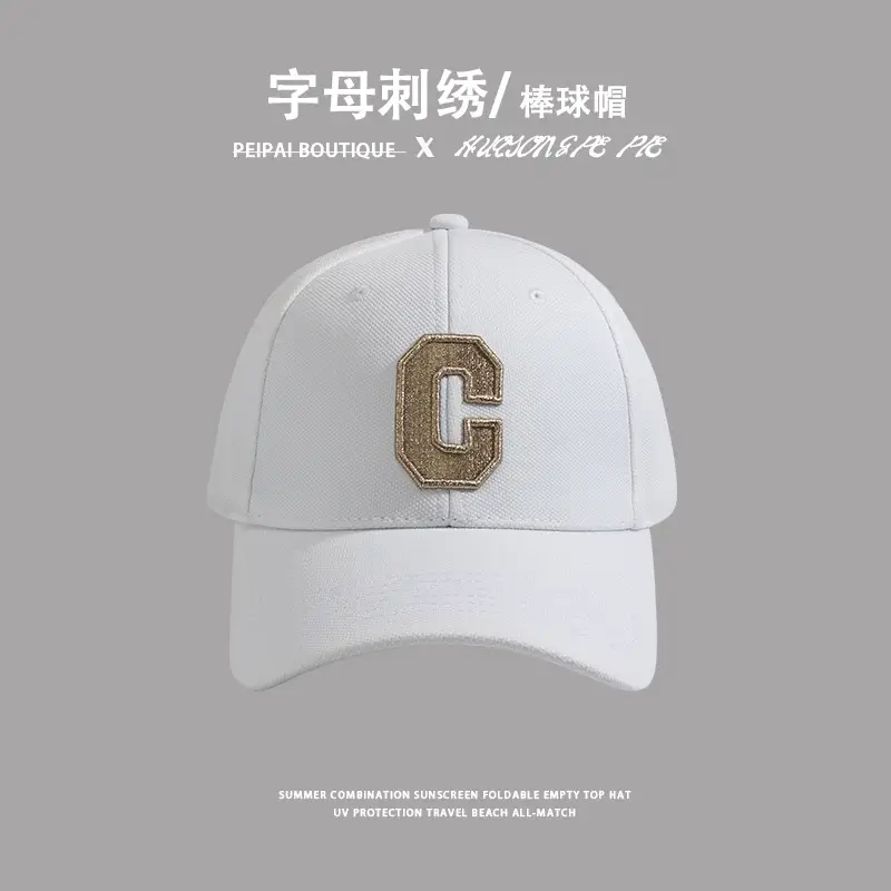 Korean Style Letter Embroidered Black Cap — feature 8