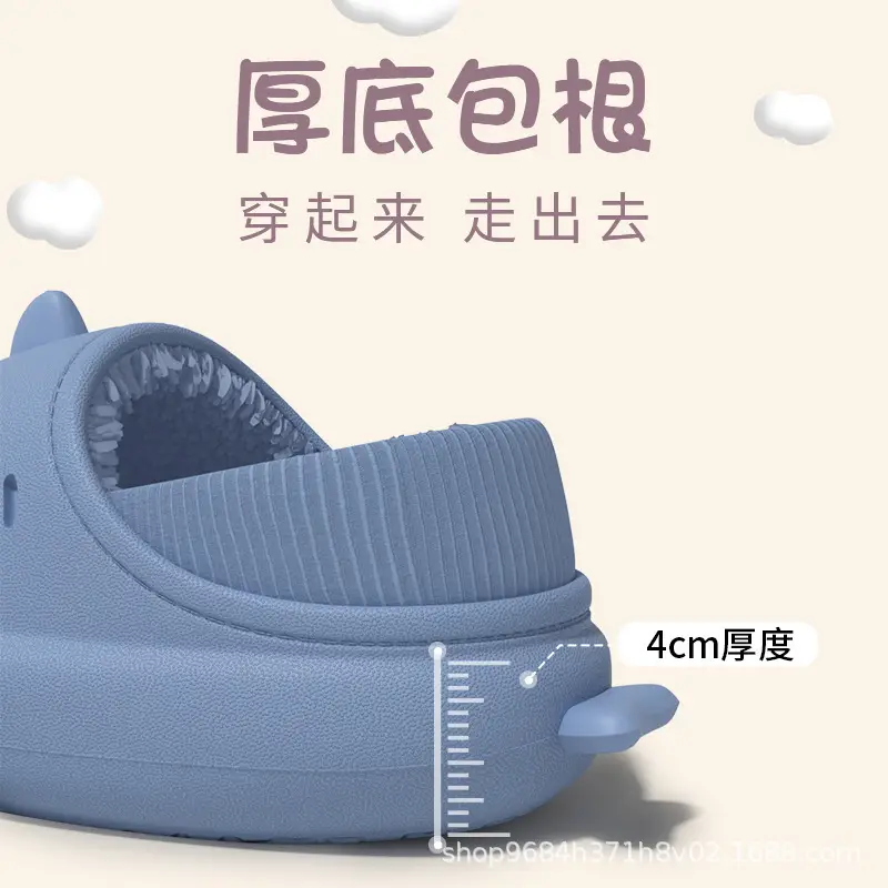 Cartoon Shark Couple Cotton Slippers, Eva Thickened Warm Indoor Outdoor Furry Slippers, Cotton Shoes with a Soft Cushioning Feel