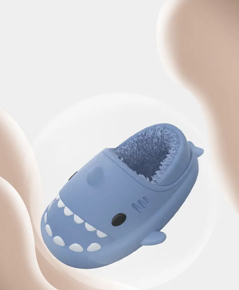 Cartoon Shark Couple Cotton Slippers, Eva Thickened Warm Indoor Outdoor Furry Slippers, Cotton Shoes with a Soft Cushioning Feel — feature 14