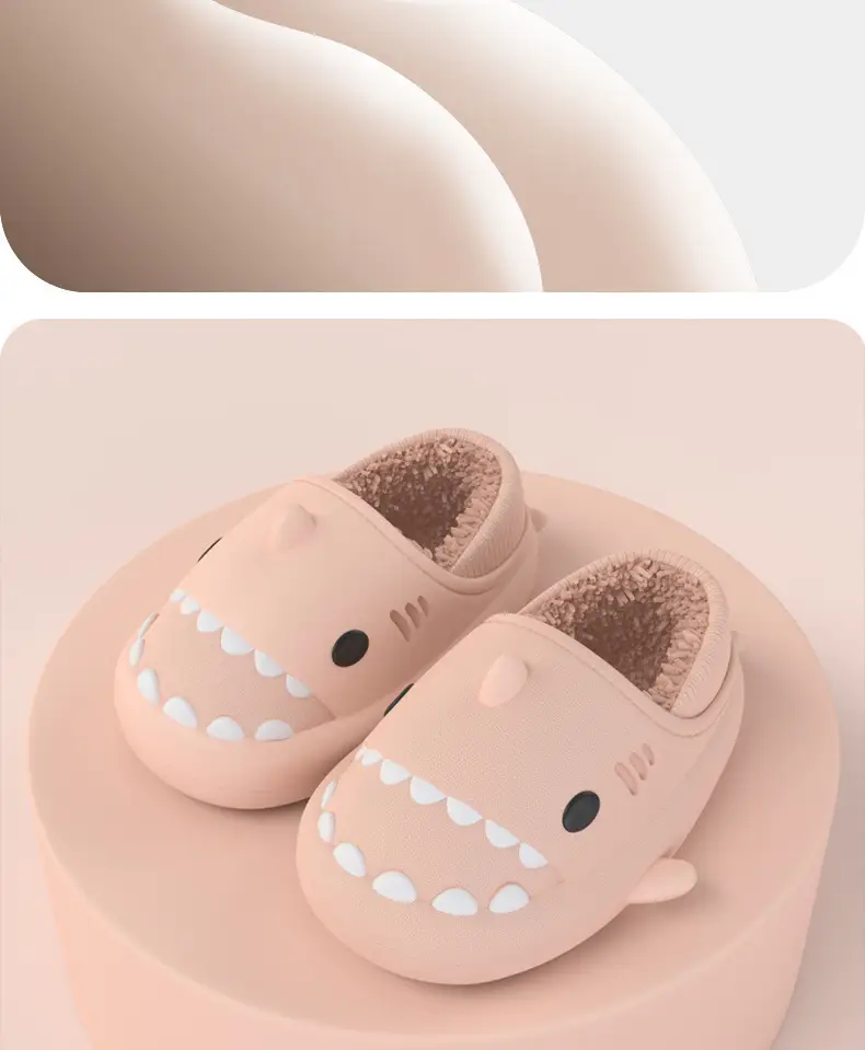 Cartoon Shark Couple Cotton Slippers, Eva Thickened Warm Indoor Outdoor Furry Slippers, Cotton Shoes with a Soft Cushioning Feel — feature 15