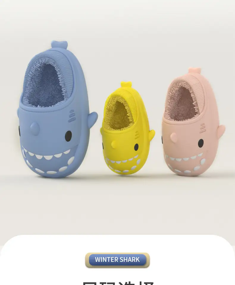 Cartoon Shark Couple Cotton Slippers, Eva Thickened Warm Indoor Outdoor Furry Slippers, Cotton Shoes with a Soft Cushioning Feel — feature 6