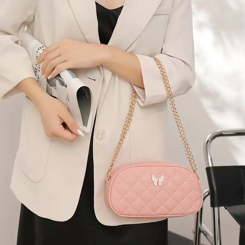 Pink Butterfly Chain Shoulder Bag for Women