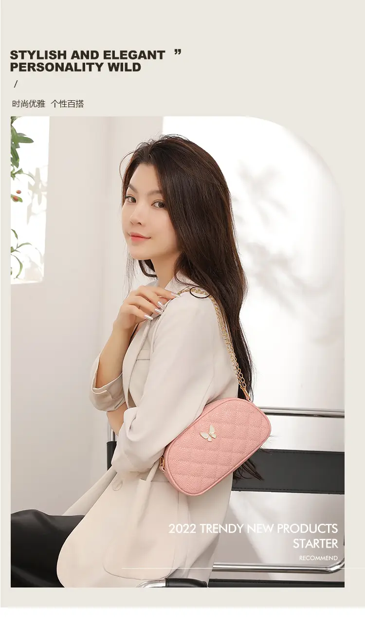 Pink Butterfly Chain Shoulder Bag for Women — feature 1