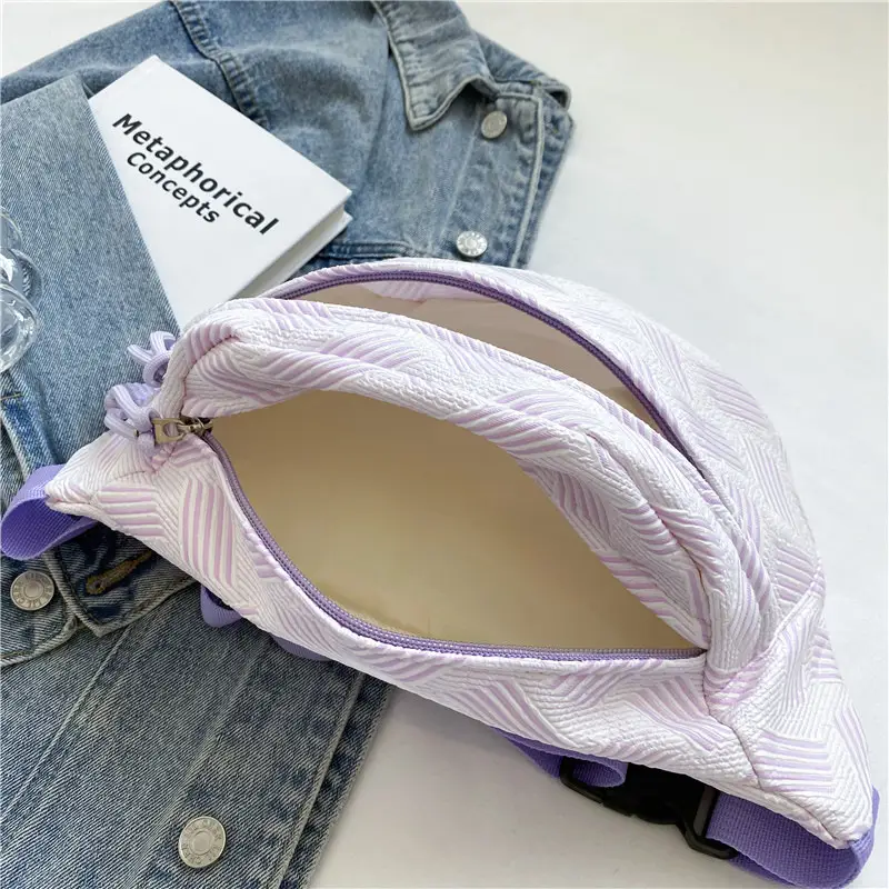 Purple Striped Women's Shoulder Bag 2023 New Arrival