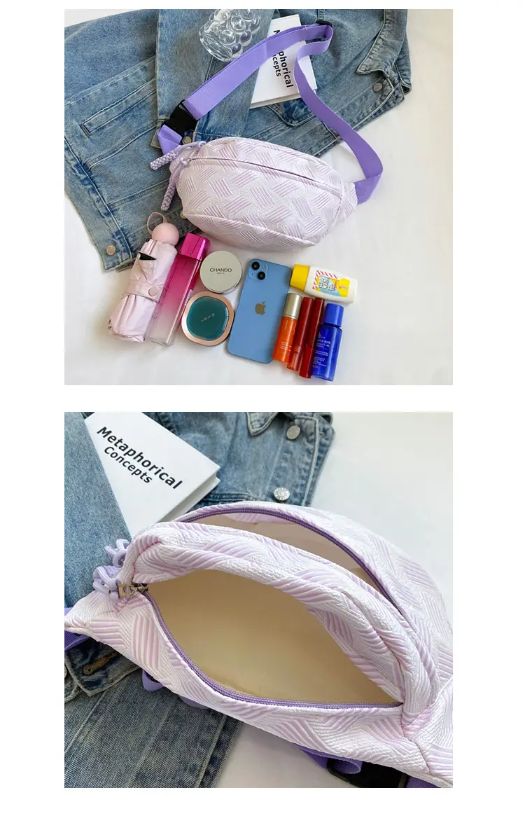 Purple Striped Women's Shoulder Bag 2023 New Arrival — feature 8