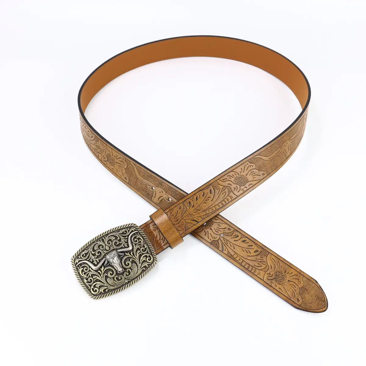 Vintage Cross Border Western Denim Belt with Big Buckle - Image 6