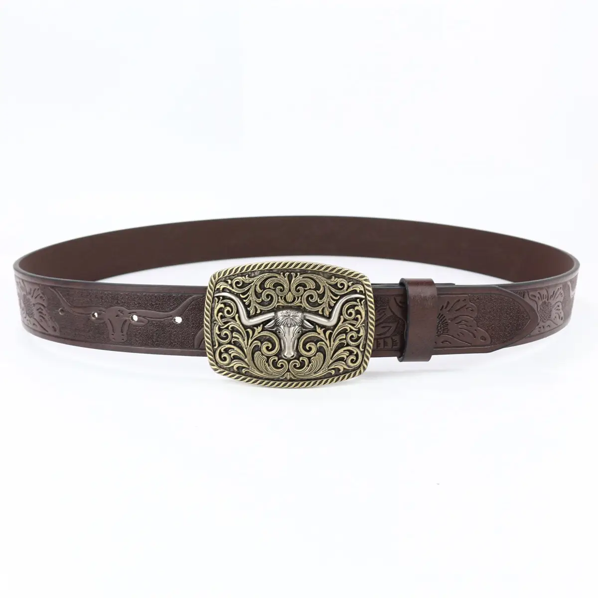 Vintage Cross Border Western Denim Belt with Big Buckle β feature 16