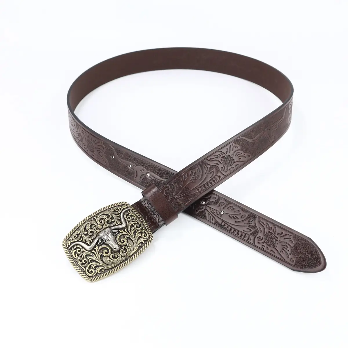 Vintage Cross Border Western Denim Belt with Big Buckle β feature 18