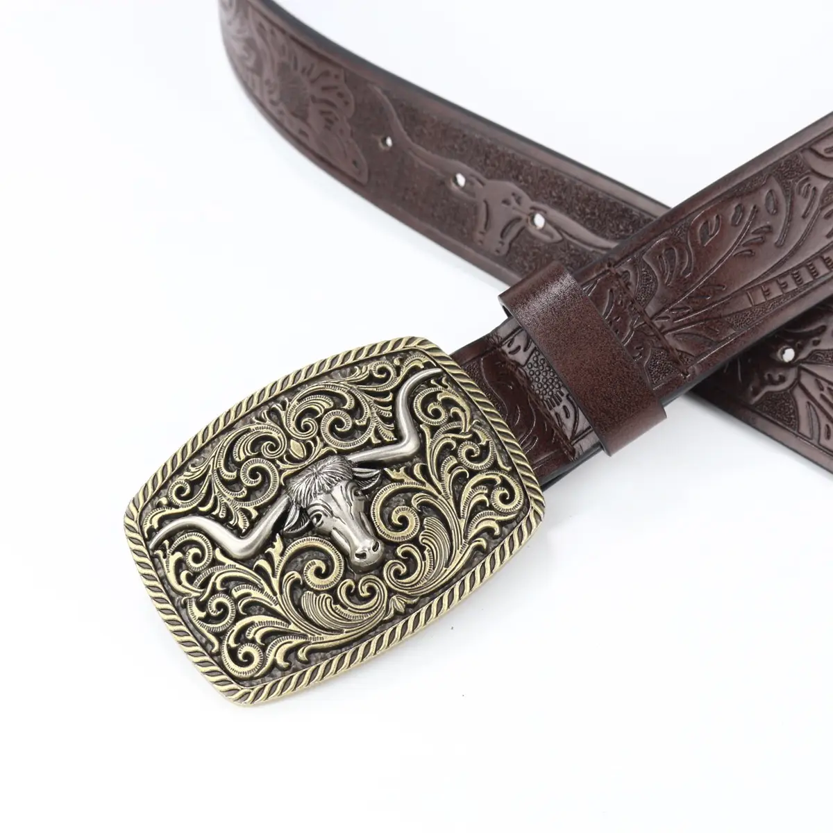 Vintage Cross Border Western Denim Belt with Big Buckle β feature 19