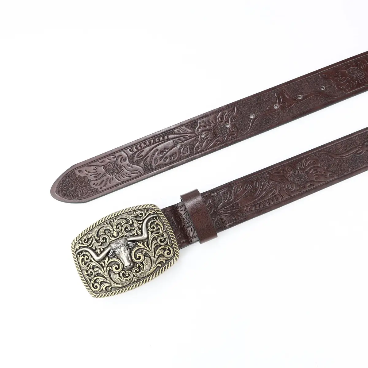 Vintage Cross Border Western Denim Belt with Big Buckle β feature 20