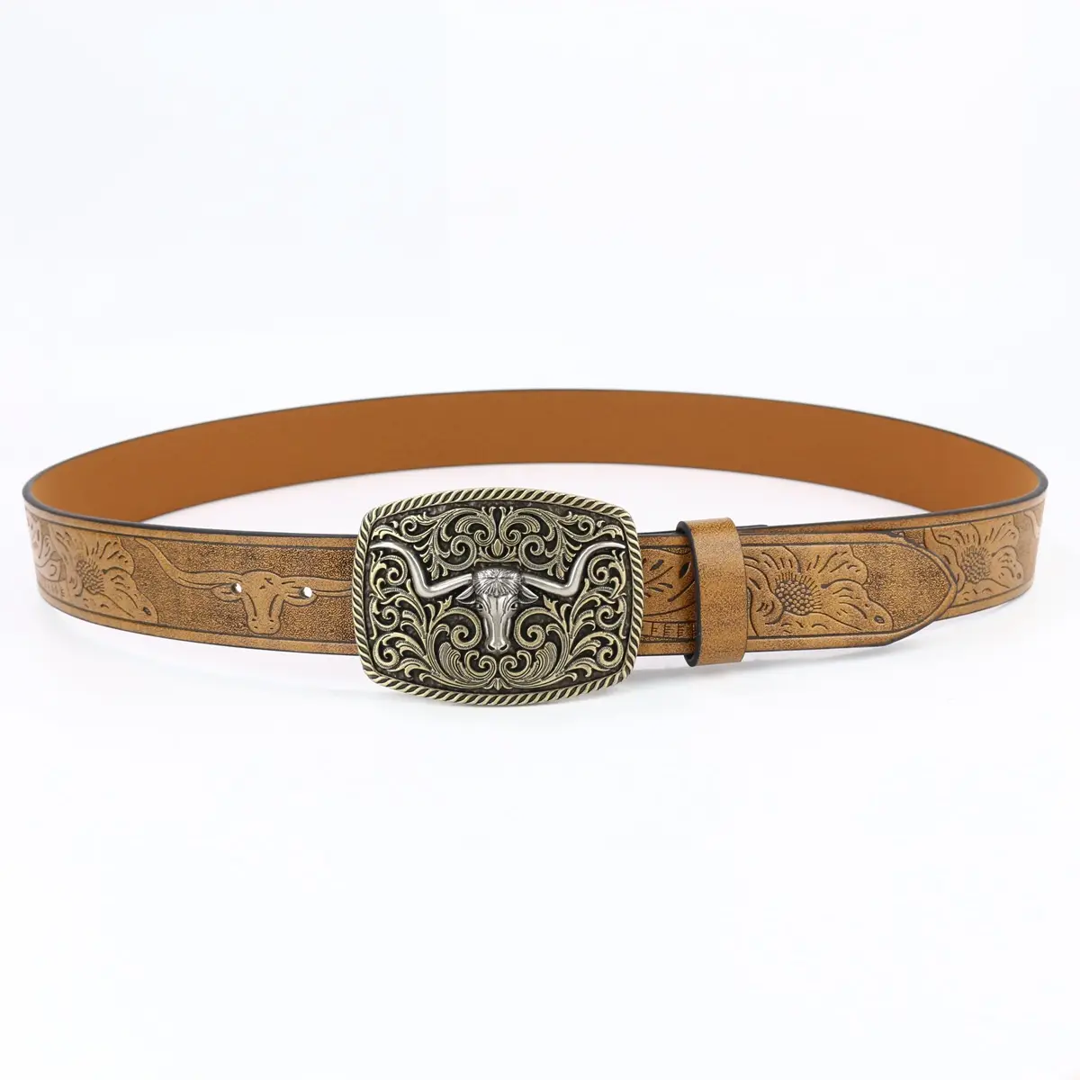 Vintage Cross Border Western Denim Belt with Big Buckle β feature 22