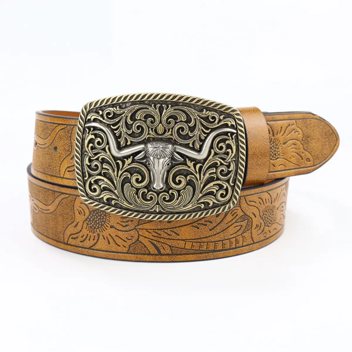 Vintage Cross Border Western Denim Belt with Big Buckle β feature 23