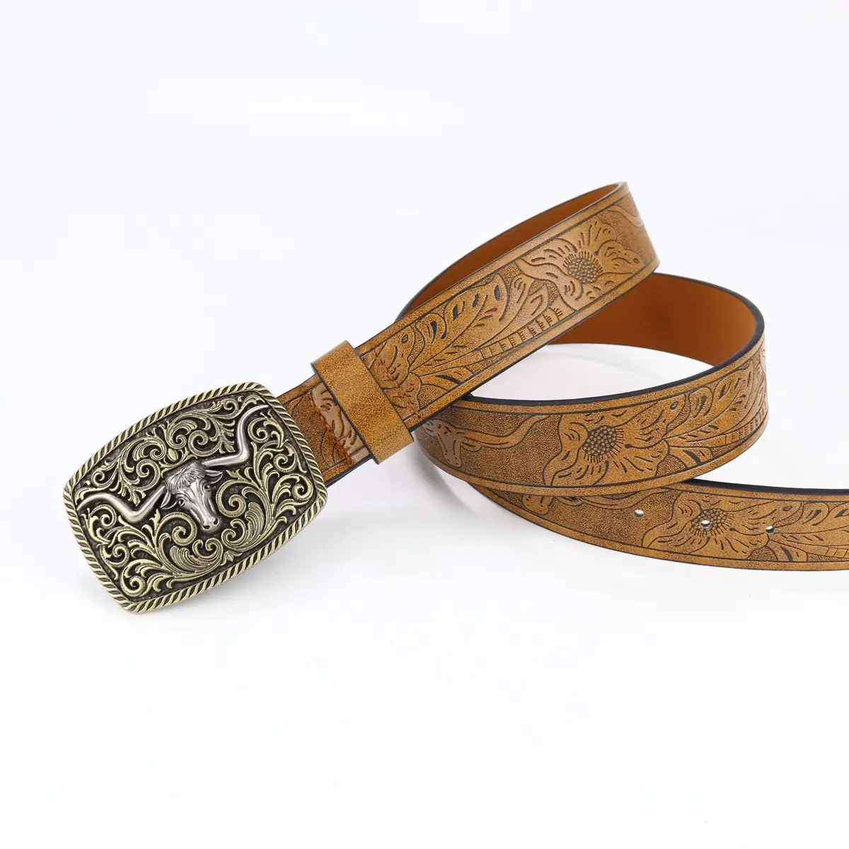 Vintage Cross Border Western Denim Belt with Big Buckle β feature 27