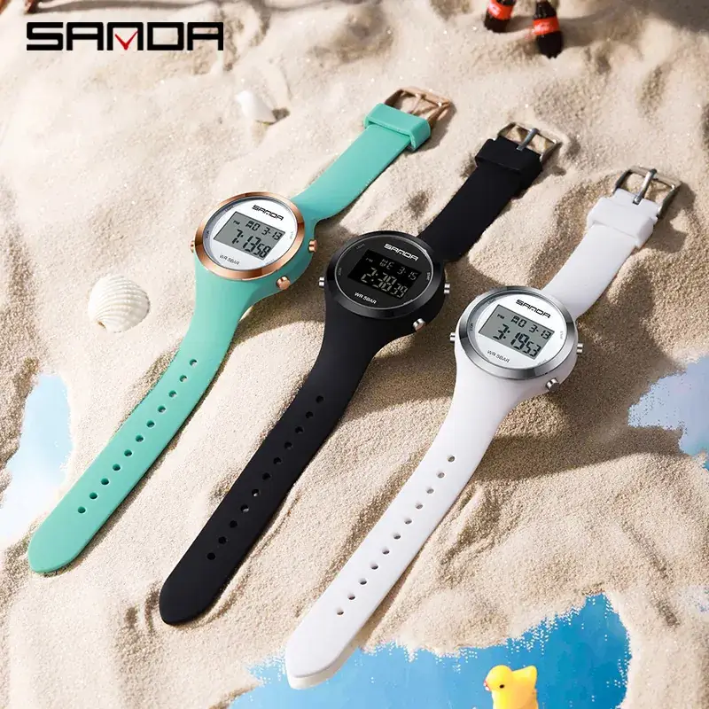 Sanda Rose Gold Digital Watch for Men Women - Image 11