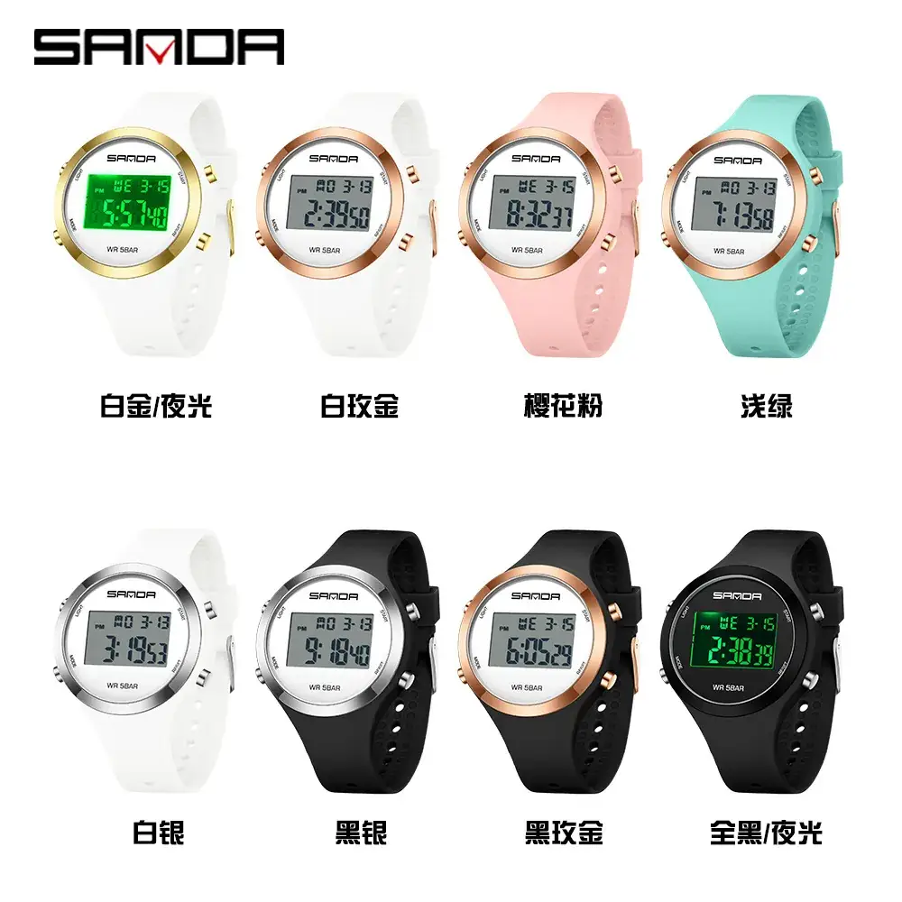 Sanda Rose Gold Digital Watch for Men Women - Image 12