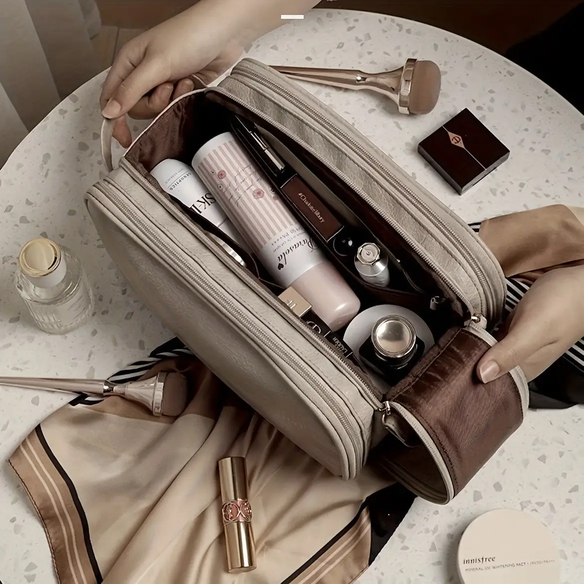 2026 Travel Makeup & Toiletries Bag for Women