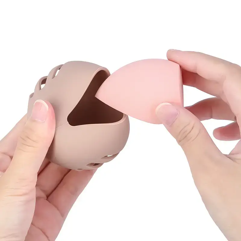 Pink Silicone Makeup Brush Storage Box with Dustproof Design - Image 20