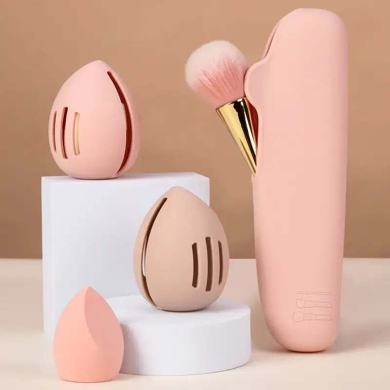 Pink Silicone Makeup Brush Storage Box with Dustproof Design — feature 11