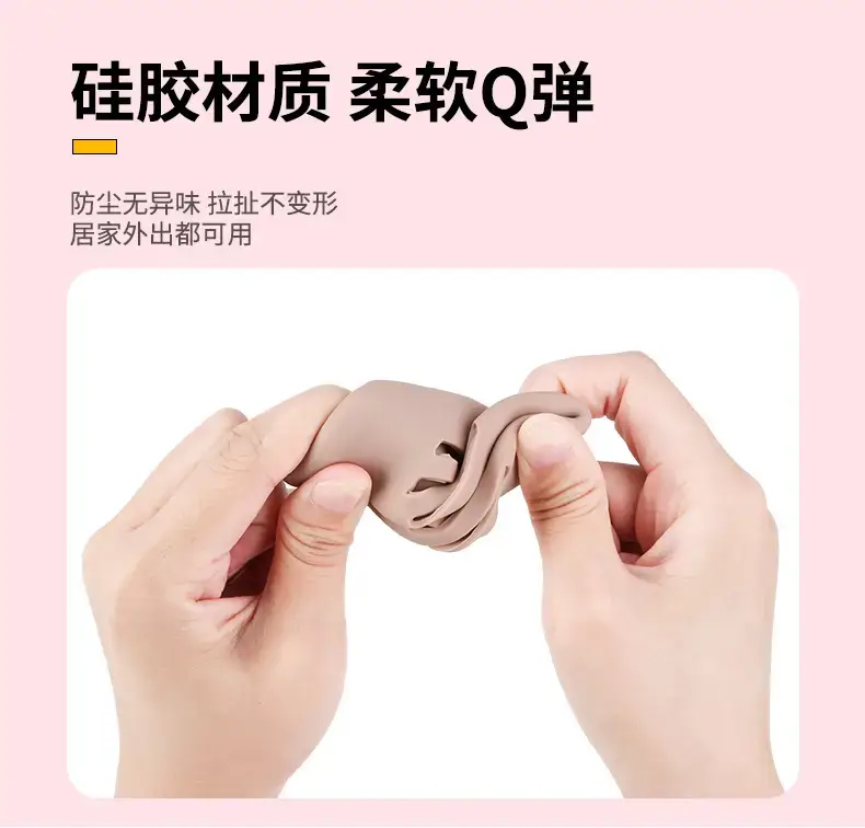 Pink Silicone Makeup Brush Storage Box with Dustproof Design — feature 6