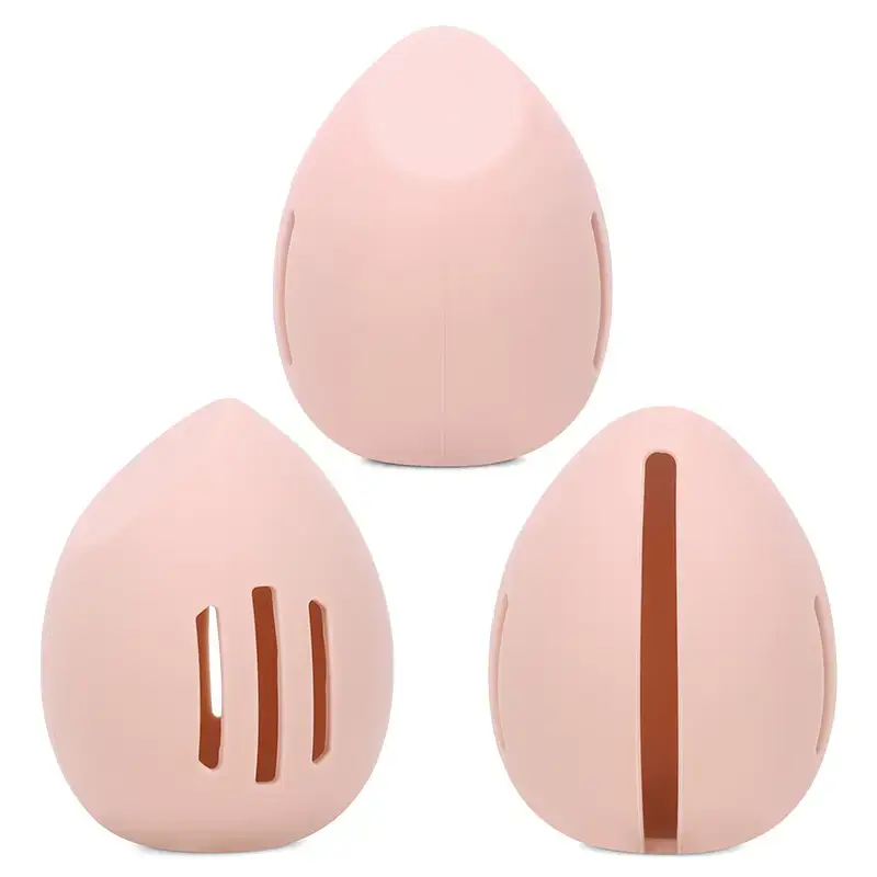 Pink Silicone Makeup Brush Storage Box with Dustproof Design - Image 4
