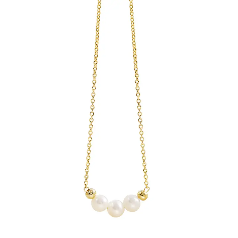 Natural Pearl Smile Necklace Gold Silk Chain for Women - Image 5