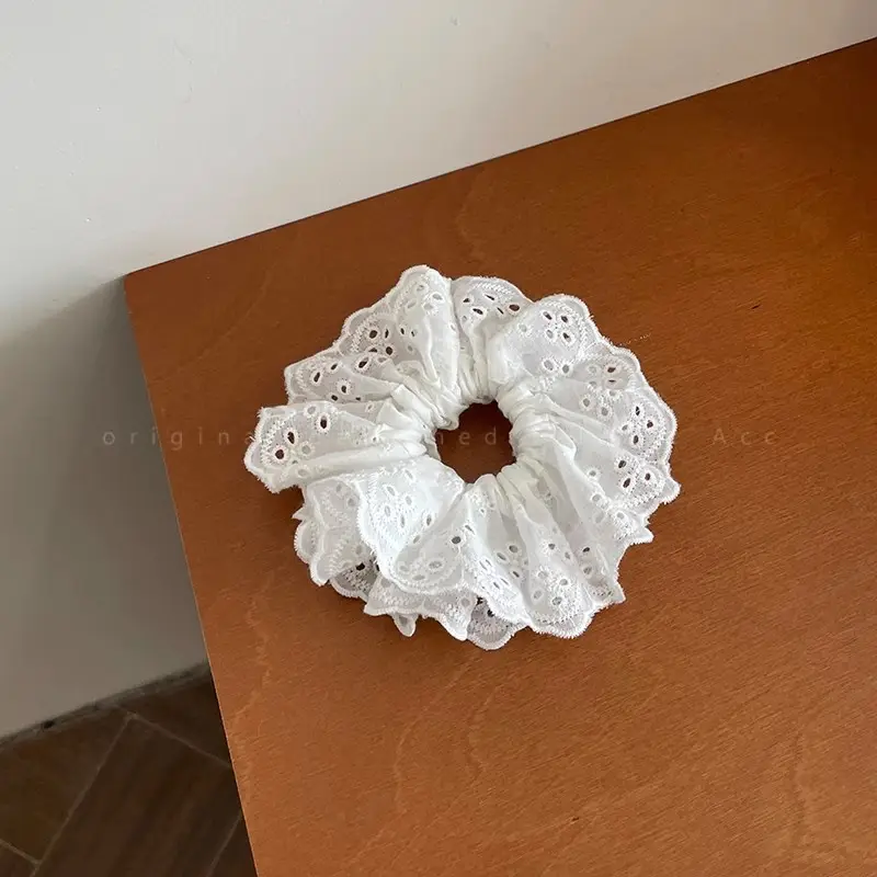 French Style White Lace Hair Ring for Women — feature 8