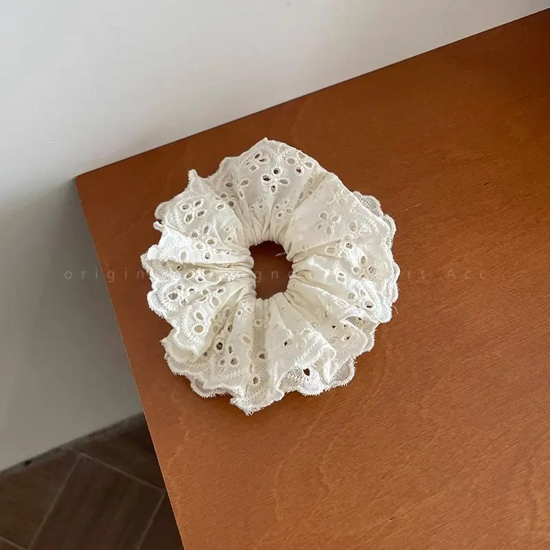 French Style White Lace Hair Ring for Women — feature 9
