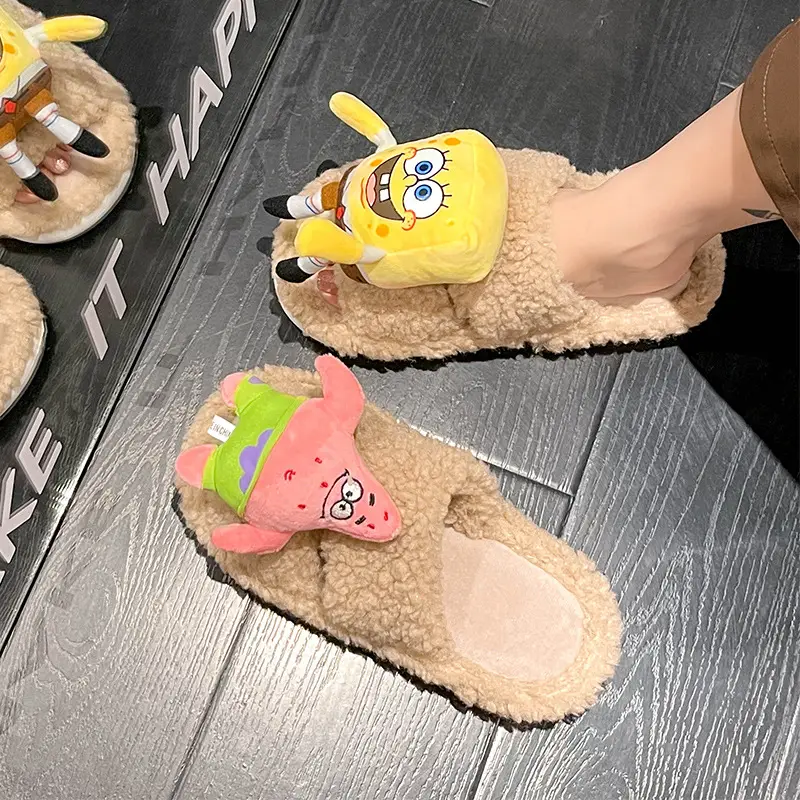 2026 Autumn New Hot-Selling Indoor Furry Slippers for Women, Cute Cartoon Design, Fleece-Lined, Warm Cotton Slippers for Outdoor Wear - Image 5