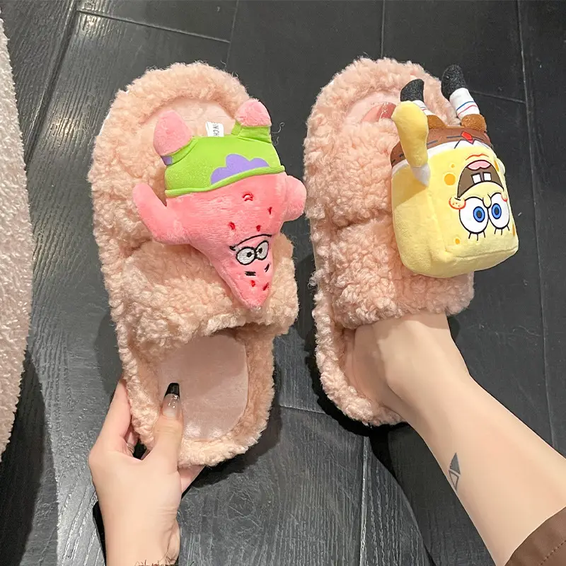 2026 Autumn New Hot-Selling Indoor Furry Slippers for Women, Cute Cartoon Design, Fleece-Lined, Warm Cotton Slippers for Outdoor Wear - Image 6