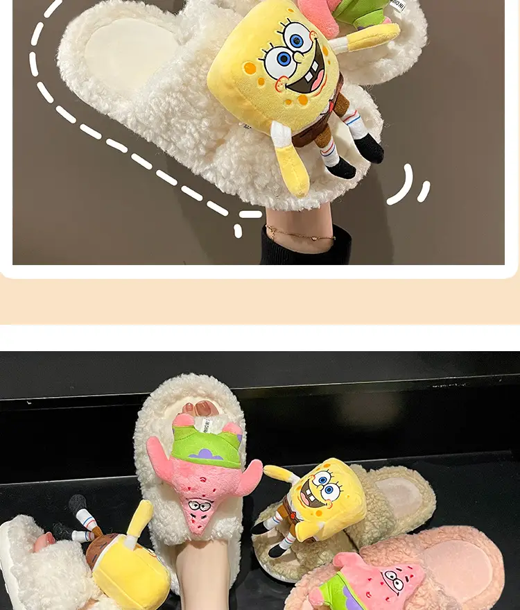 2026 Autumn New Hot-Selling Indoor Furry Slippers for Women, Cute Cartoon Design, Fleece-Lined, Warm Cotton Slippers for Outdoor Wear — feature 10