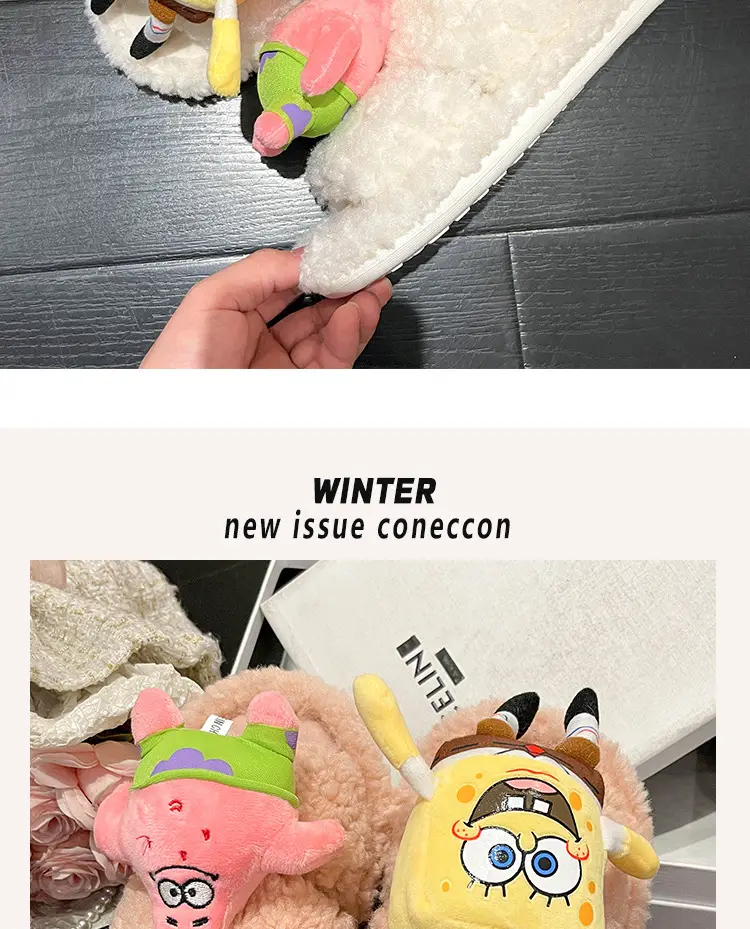 2026 Autumn New Hot-Selling Indoor Furry Slippers for Women, Cute Cartoon Design, Fleece-Lined, Warm Cotton Slippers for Outdoor Wear — feature 12