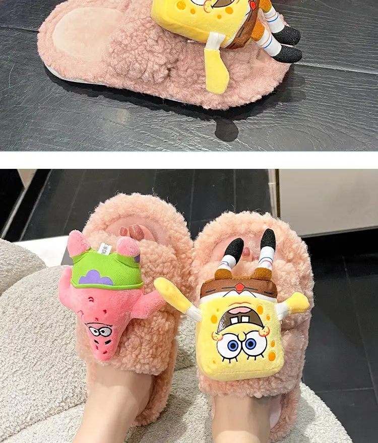 2026 Autumn New Hot-Selling Indoor Furry Slippers for Women, Cute Cartoon Design, Fleece-Lined, Warm Cotton Slippers for Outdoor Wear — feature 14