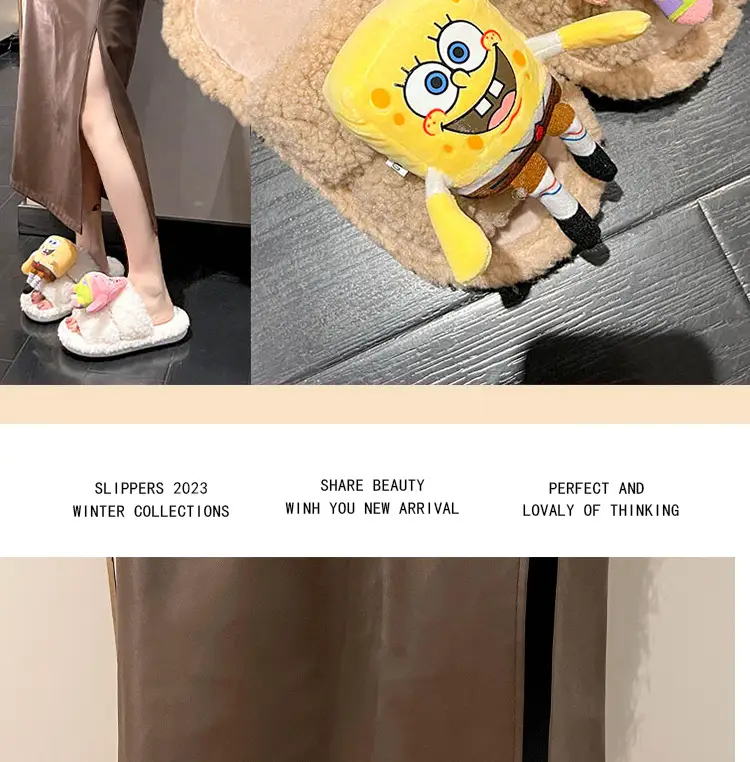 2026 Autumn New Hot-Selling Indoor Furry Slippers for Women, Cute Cartoon Design, Fleece-Lined, Warm Cotton Slippers for Outdoor Wear — feature 19