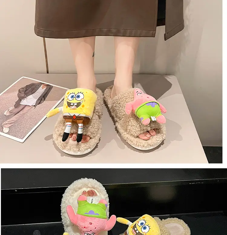 2026 Autumn New Hot-Selling Indoor Furry Slippers for Women, Cute Cartoon Design, Fleece-Lined, Warm Cotton Slippers for Outdoor Wear — feature 20