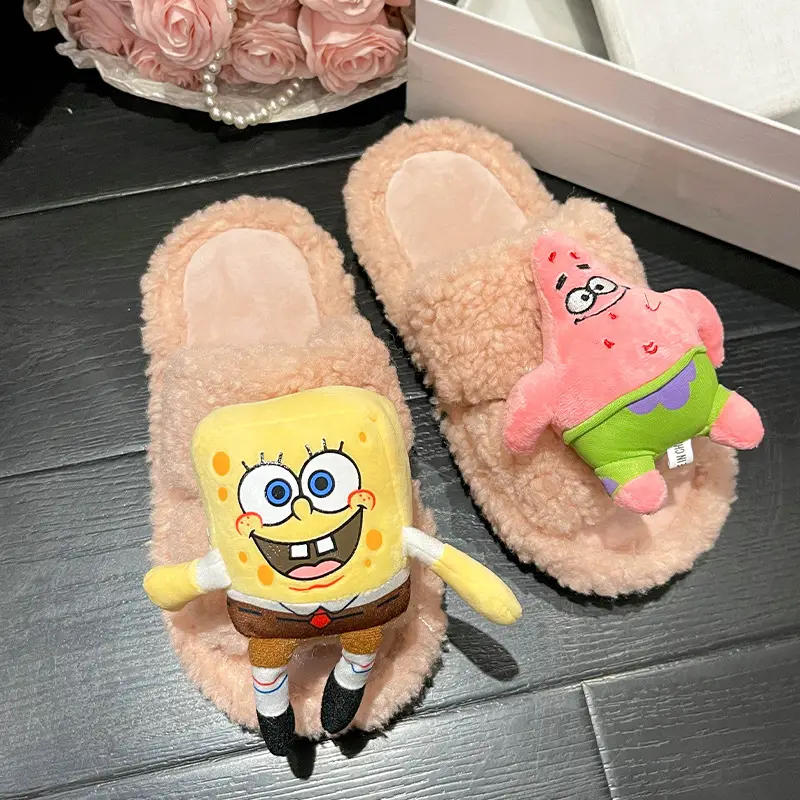 2026 Autumn New Hot-Selling Indoor Furry Slippers for Women, Cute Cartoon Design, Fleece-Lined, Warm Cotton Slippers for Outdoor Wear - Image 2