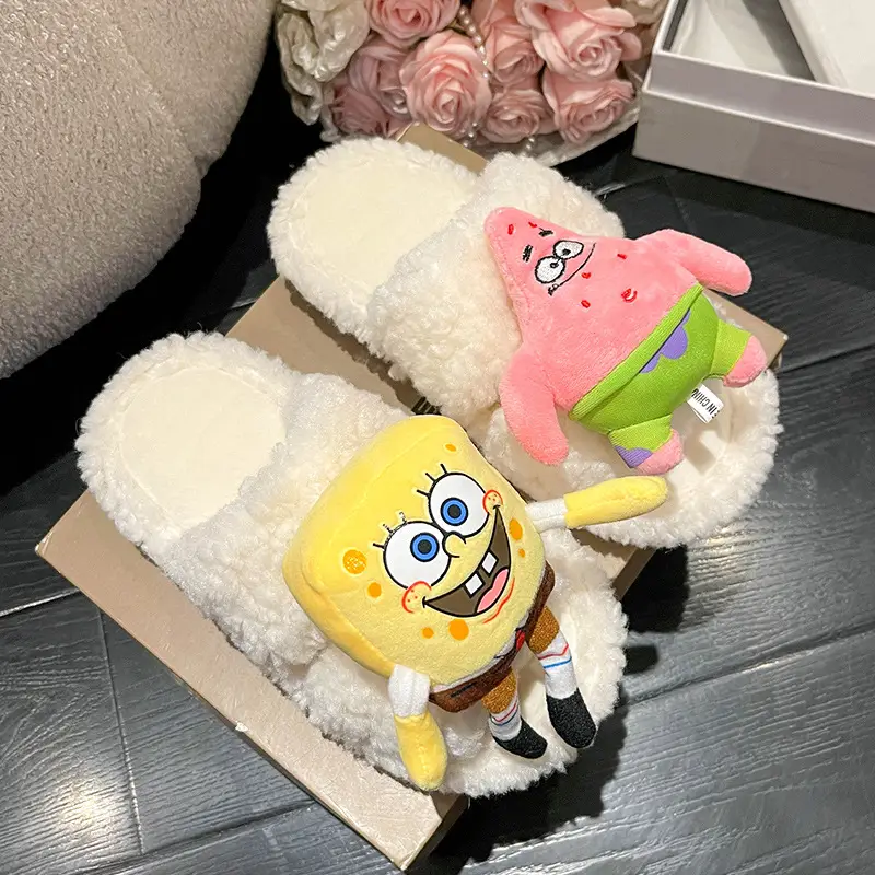 2026 Autumn New Hot-Selling Indoor Furry Slippers for Women, Cute Cartoon Design, Fleece-Lined, Warm Cotton Slippers for Outdoor Wear - Image 3